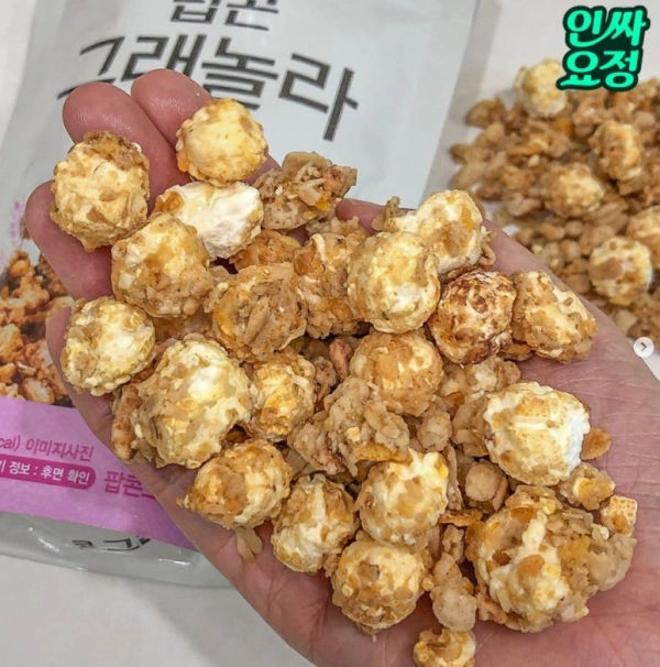 牛乳なしで食べられる 韓国初 ポップコーングラノーラが登場